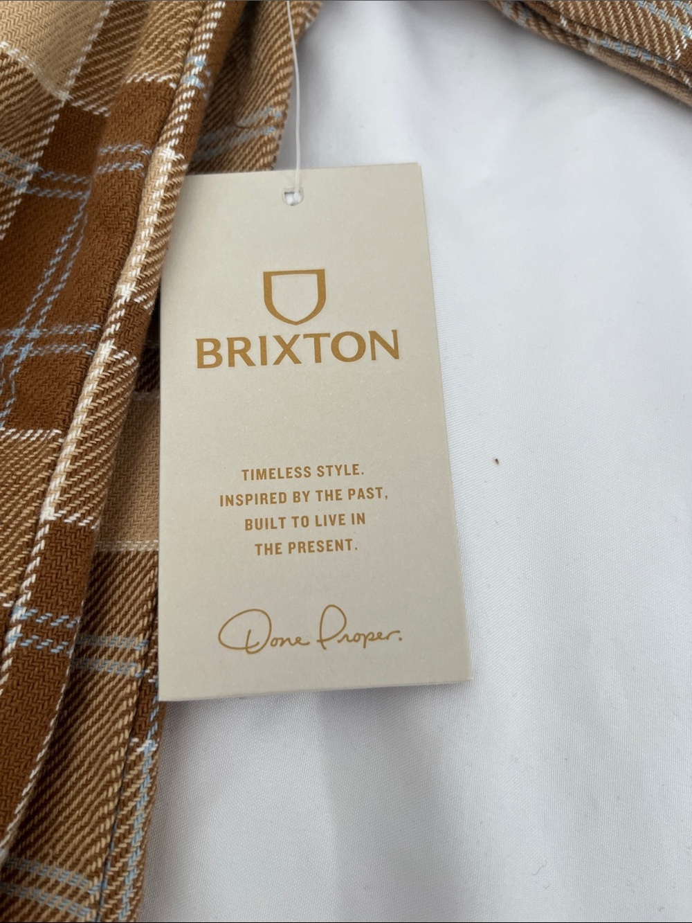 Brixton Brown, Cream & Tan Plaid Button-Down Shirt - Picture 13 of 14